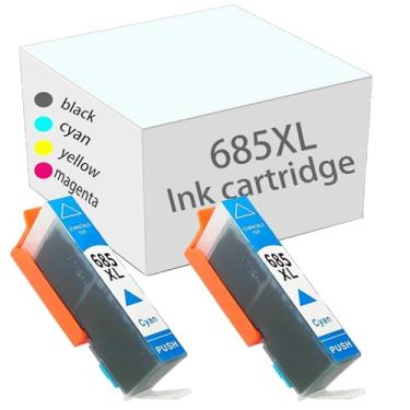 Imagem de 685xl Cartucho de tinta de alto rendimento compatível para HP 685xl para deskjet 5525 3525 4615 4625 6525 Impressoras 2 cyan