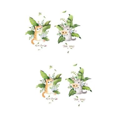 Imagem de Veemoon 2 Unidades adesivo de parede adesivo parede azulejo de cerâmica loja gato mural de parede mural de flores decalque de parede adesivo de gatinho folha de banana pinturas decorativas