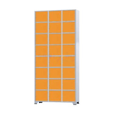 Imagem de Armário Roupeiro De Aço 24 Portas Para Vestiário Academia Locker Laranja com Chave