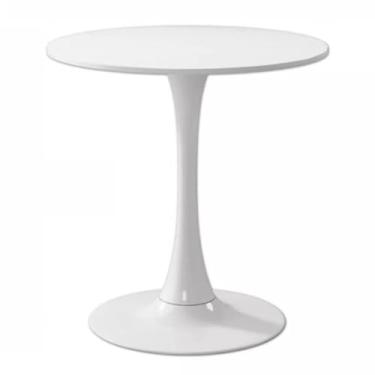 Imagem de Mesa de bar alta mesa de bistrô redonda moderna mesa tulipa branca colorida cozinha sala de jantar com base de pedestal para espaço pequeno pub restaurante 2 a 4 pessoas