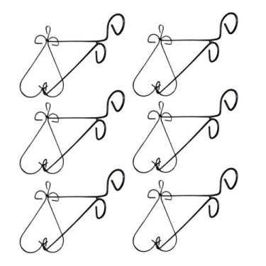 Imagem de Kit 10 Suporte de Parede Mão Francesa Artístico Pequeno 20cm Preto Par