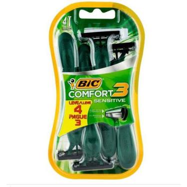 Imagem de Aparelho Descartável para Barbear Comfort 3 Sensitive Bic Cartela Leve