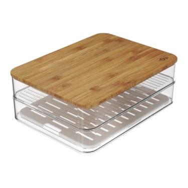 Imagem de Ou Organizador Duplo com Tampa de Bambu Linha Clear