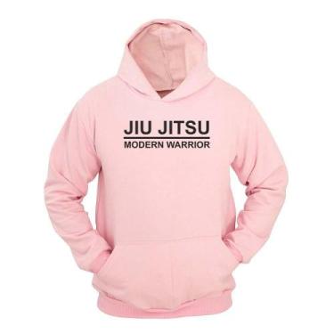 Imagem de Moletom Masculino Canguru Ragor Estampa Jiu Jitsu Moderno, Rosa, P
