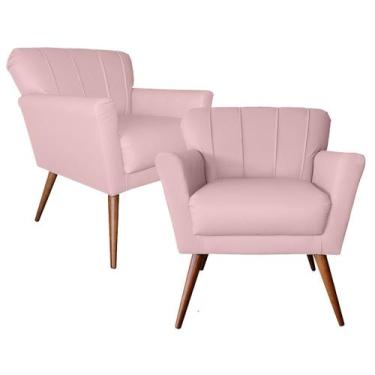 Imagem de Cadeira Pés Palito Para Mesa De Jantar Laís Confortável - Suede - Sv D