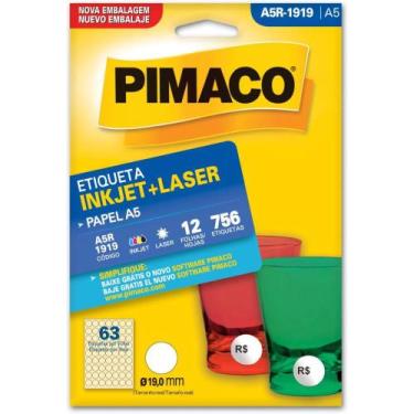 Imagem de Etiqueta A5 A5R-1919 Redonda 19MM 12 Folhas 756 Etiquetas - Pimaco