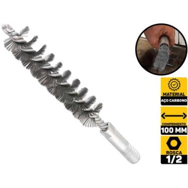 Imagem de Escova Tubular 1/2 Esmeril Chicote Aço Carbono Vonder 6325012000