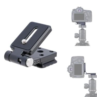 Imagem de FOTGA Suporte universal dobrável em L para câmera horizontal vertical placa de liberação rápida para câmera DSLR Gimbal sem espelho 1/10.2 cm 3/20.3 cm monopé de tripé Arca Swiss Mount, ajuste de