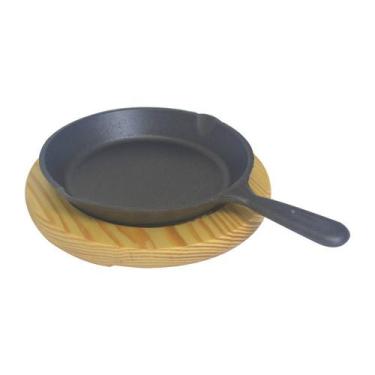 Imagem de Frigideira De Ferro com Suporte de Madeira 16,5x6 Frigopro