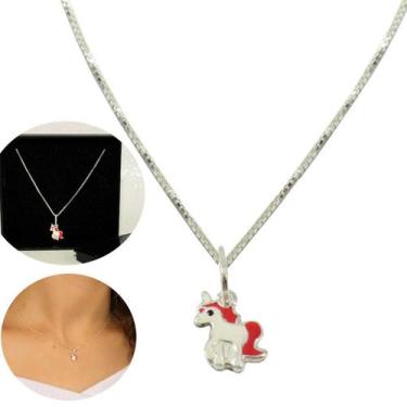 Imagem de Corrente Pingente Infantil Prata Legitima 925 Unicornio - Lojas La+Ny,