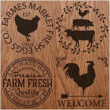 Imagem de Stencil Pintura Selos Fazenda Stxx-199 20x20cm Litoarte