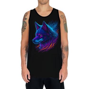 Imagem de Camiseta Regata Estampada T-shirt Face Lobo Neon Canino 1 - Enjoy Shop