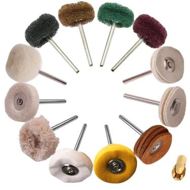 Imagem de Roda de polimento para acessórios de ferramentas rotativas, kit de broca de polimento de joias de feltro de lã de algodão, mistura