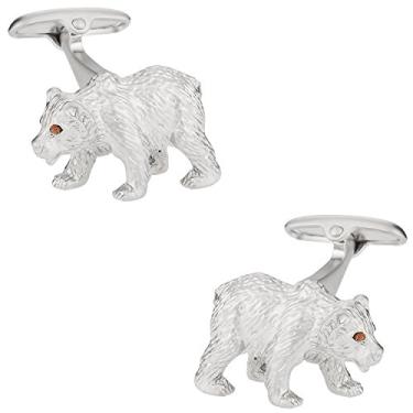 Imagem de Abotoaduras de cristal Swarovski em tom prateado com caixa de apresentação