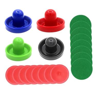 Imagem de oshhni Empurradores de air hockey e discos de air hockey, acessórios de substituição, alças de feltro verde para jogo de mesa de air hockey, estilo E