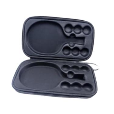Imagem de UGPLM Bolsa de tênis de mesa, estojo para raquete de tênis de mesa, bolsa de armazenamento profissional prática, capa para raquete de pickleball para, Cinza com 2 Bandejas