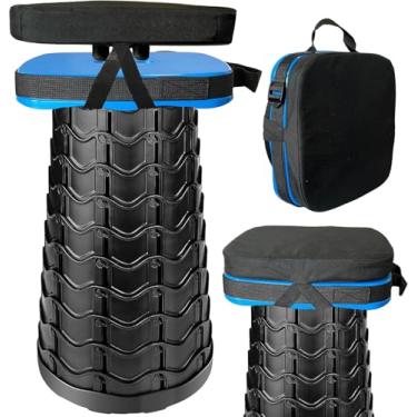 Imagem de Outward Gear Conjunto de banquetas dobráveis portáteis – Banqueta dobrável quadrada grande + almofada de assento grossa – Pacote de ótimo valor para acampamento, viagem, piquenique