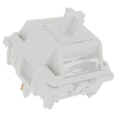 Imagem de Interruptores de teclado Smoothie GATERON, LED RGB linear de 5 pinos, branco, 22 mm, mola de dois estágios, pré-lubrificados de fábrica, interruptores de chave POM completos de 40 gf para teclado