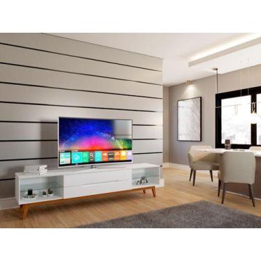 Imagem de Rack Limit 2.2 Gavetas Nichos e Prateleiras Branco - M&A - Móveis Aqui