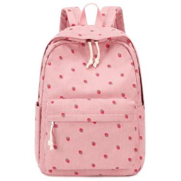 Imagem de Mochila Escolar Bluboon de Veludo Cotelê para Laptop de 14 Polegadas