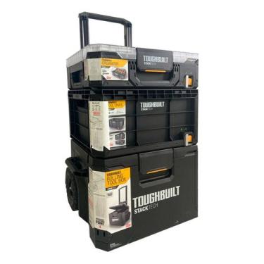Imagem de Kit Caixa Ferramentas Rodas + 2 Caixa Stacktech Toughbuilt