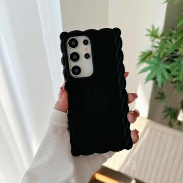 Imagem de HPQWN Capa de celular com bordas onduladas e curvas para Samsung Galaxy A13 (para Samsung Galaxy A13/preto)