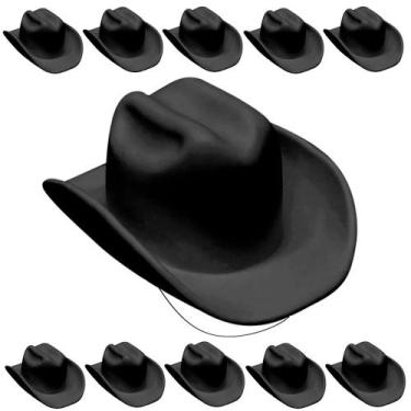 Imagem de Kit 10 Chapéus Preto Vaqueiro Cowboy Atacado Revenda Festa - Toy Maste