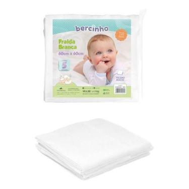 Imagem de Fralda Pano Bebê Lisa Branca 100% Algodão - 5 Unidades - Inconfral