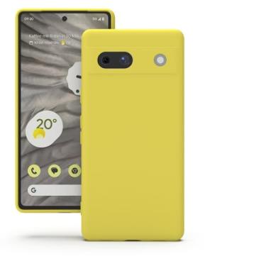 Imagem de YATWIN Capa de silicone para Google Pixel 7A, capa de telefone de toque suave - amarela