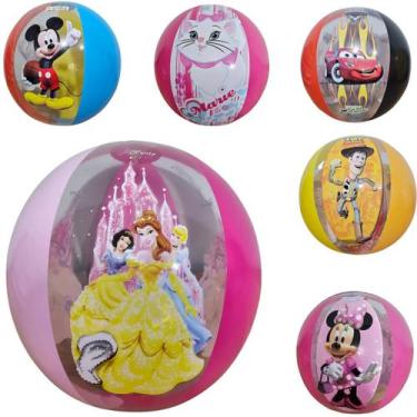Imagem de Bola Inflável Disney 40cm Infantil Piscina Praia, Princesas