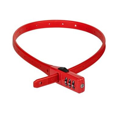 Imagem de Kryptonite Trava de bicicleta Click Lock Zip-Tie, leve, antifurto, compacta, 3 dígitos, combinação redefinível, trava multiuso para bicicletas, capacetes, armários, bagagem, skate, vermelho