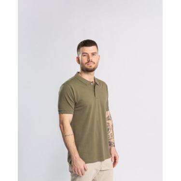 Imagem de Camiseta Polo Piquet Pima com Elastano Verde Militar - Humbrado