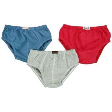 Imagem de Cueca Infantil Kit Com 12 Unidades Lisa Em Algodão 100% - Batutinhas B