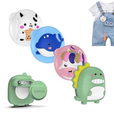 Imagem de Pacote com 4 suportes para AirTag com pino, silicone macio e bonito suporte para etiqueta de ar para crianças, capa oculta, à prova d'água, acessórios para crianças, idosos, coleira, roupas, sapatos