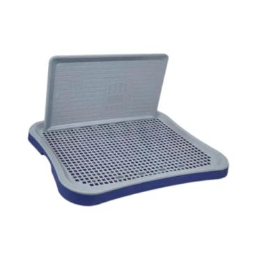 Imagem de IEUDNS Bandeja para penico de cachorro, treinamento de banheiro, mictório, malha, suporte para tapete higiênico para cães pequenos e médios, gatinhos e, Cinza Azul Escuro