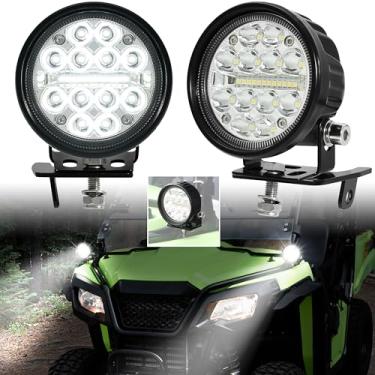 Imagem de SAUTVS Luzes LED A-Pillar para Honda Pioneer 520 2021-2025, 500 2015-2023 acessórios, luzes auxiliares dianteiras com suporte de montagem e chicote de fiação, Plug and Play, 2 peças
