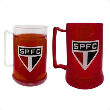 Imagem de Jogo de 2 Caneca de Gel do São Paulo de 300ml e 400ml Vermelho Oficial