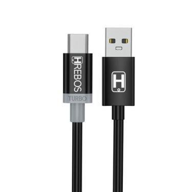 Imagem de Cabo Turbo 2M tipo-c para Samsung A06 A16 A26 A36 A56 - Hrebos, Preto