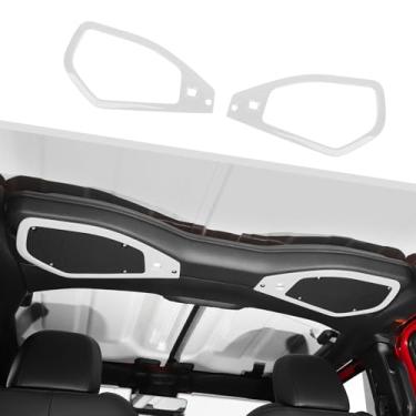 Imagem de Jimen Capa para alto-falante JL/JT, 2 peças de capa de acabamento de alto-falante superior de teto, acessórios internos compatíveis com Jeep Wrangler JL JLU e Jeep Gladiator JT 2024+ (branco)