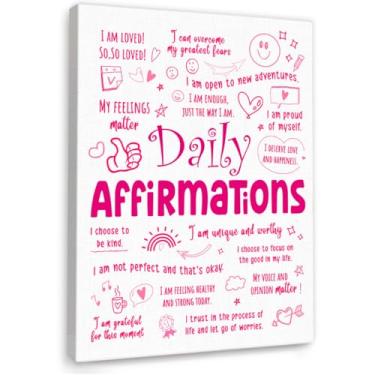 Imagem de YEOION Arte de parede Ffirmations para decoração de parede de escritório, citações positivas, decoração de parede para sala de aula e escola