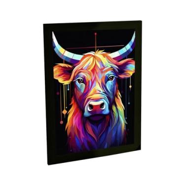 Imagem de Quadro Decorativo Cachorro Búfalo Ilustração Vetor Colorido
