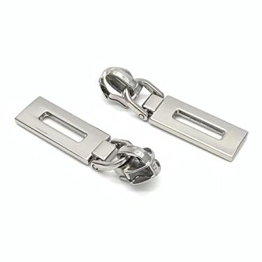 Imagem de RuiDaTeng #5 Puxadores De Zíper Metal Prateado 25 Peças A Granel, Rolo Deslizante Nylon Resistente Para Bolsas, Costura Bolsas