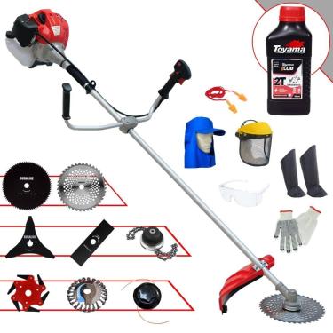 Imagem de Aparador de Grama Profissional À Gasolina Anmax CG520P-TB 52cc 2,2HP 10.000rpm Roçadeira Completa Com 8 Opções de Cortes + EPI + ÓLEO TOYAMA 2 TEMPOS