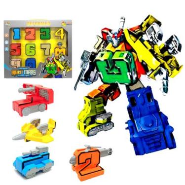 Imagem de Brinquedo Educativo de Montar Números Transformes Vira Robô - Toy King