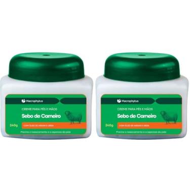 Imagem de KIT 2X Creme Para Pés e Mãos Sebo de Carneiro 240g - Macrophytus