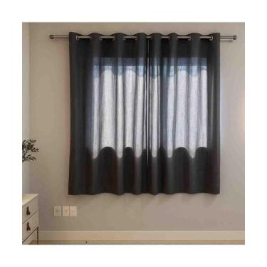 Imagem de Cortina Rustica 3,00M X 1,70M Salta - Bella Janela, Cinza, 3,00m x 1,7