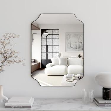 Imagem de Koonmi Espelho de parede irregular, espelhos assimétricos, espelho de formato único, espelho moderno para sala de estar, banheiro, quarto, entrada 61 x 91 cm