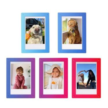 Imagem de Moldura magnética acrílica para geladeira arco-íris, molduras de acrílico para Fujifilm Instax Mini 41/12/11/SE/EVO 7,6 cm, moldura magnética de geladeira para Polaroid, moldura para exibição de