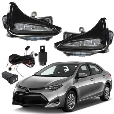 Imagem de GXYWADY Par de lâmpadas de circulação diurna de substituição de faróis de neblina para Corolla L LE XLE 2017-2019 8143002020 81440020