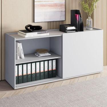 Imagem de Armário Baixo 1,58m com Porta de Correr e 2 Nichos F5 Office - F5 Offi